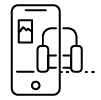 Phone with headphones icon