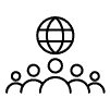 Team below globe icon