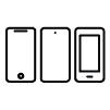3 different mobile phone icons