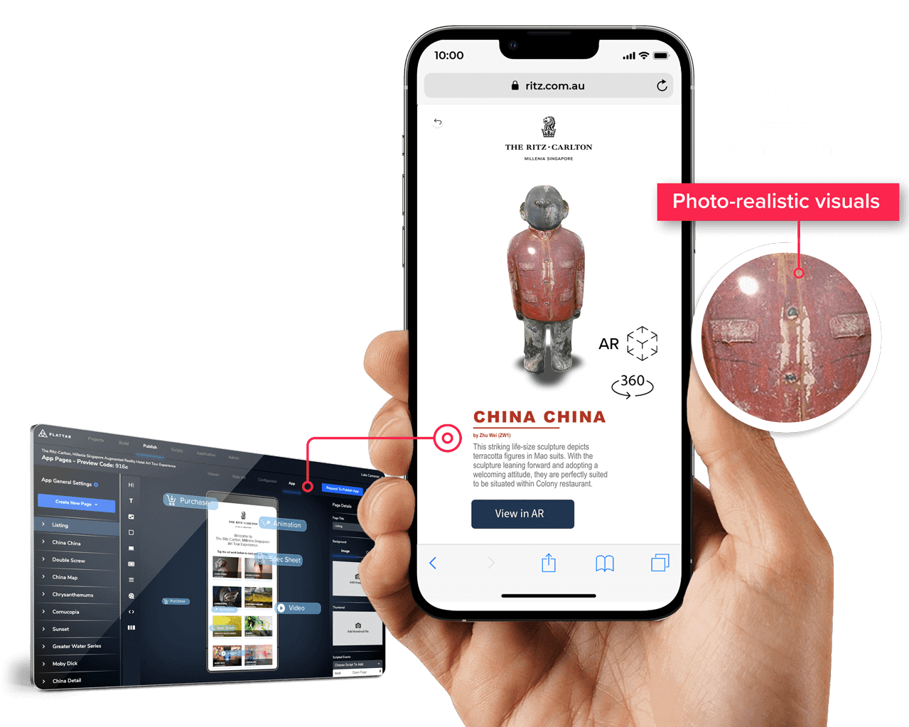 Someone holding a mobile using an AR app